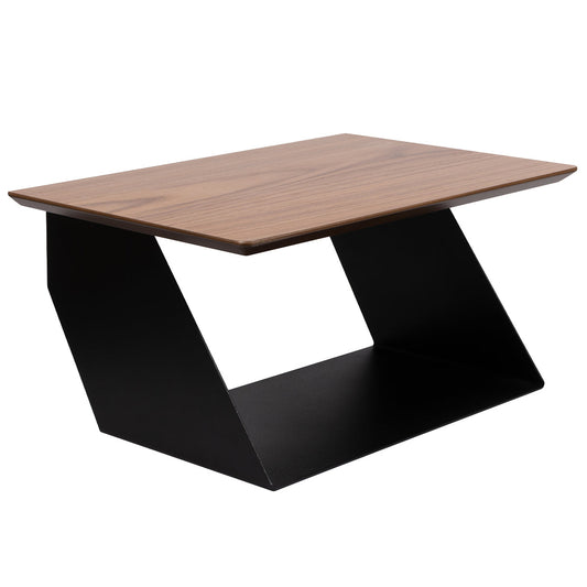 Edgy Wood shelf, black - walnut