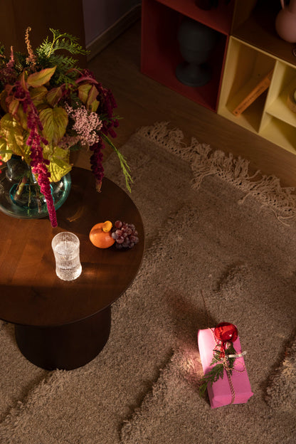 Wooden Parabel table, small, walnut
