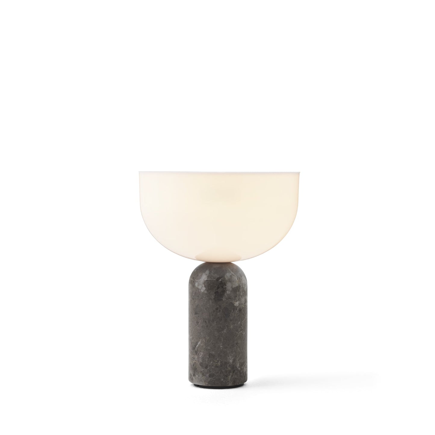 Kizu Portable Table Lamp by New Works #Gris du Marais Marble w. White Acrylic