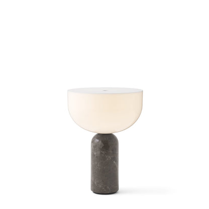Kizu Portable Table Lamp by New Works #Gris du Marais Marble w. White Acrylic