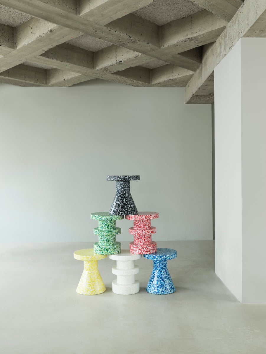 Bit stool, stack, white