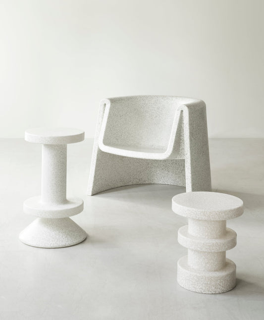 Bit stool, stack, white