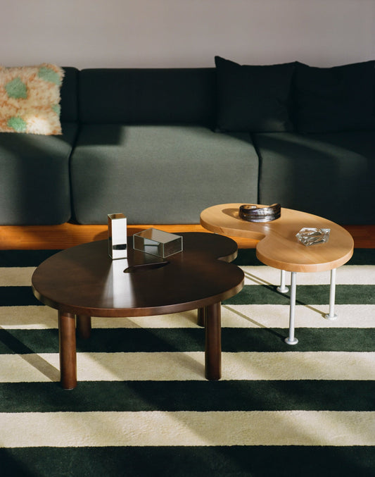 Worm coffee table, small, beech - steel