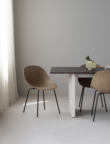 Panel table, 90 x 200 cm, cream - dark brown