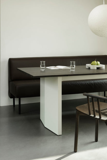 Panel table, 90 x 200 cm, cream - dark brown