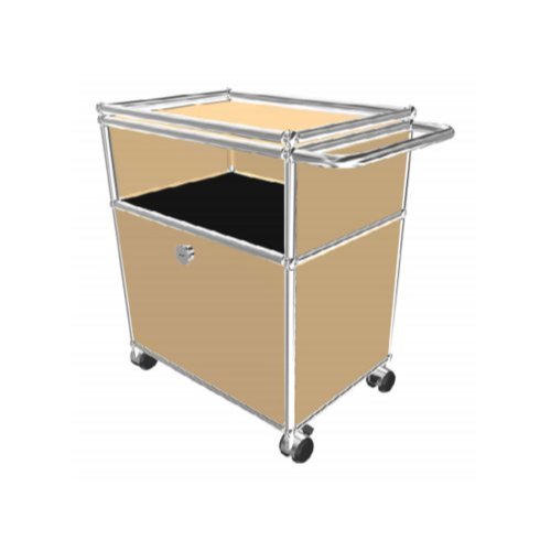 1x2 Module Sideboard (Lower 1 Door & 3 Panels & Additional Top Bar & Cart Handle & Wheels) [W500XD350XH(350+175)]