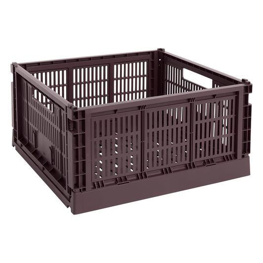 Colour Crate, L Square, recycled plastic, bordeaux