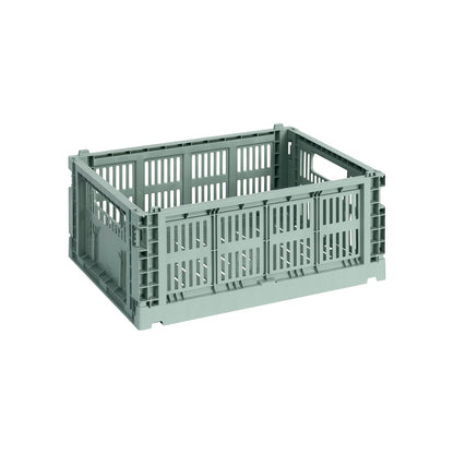 Colour Crate, M, recycled plastic, sage green