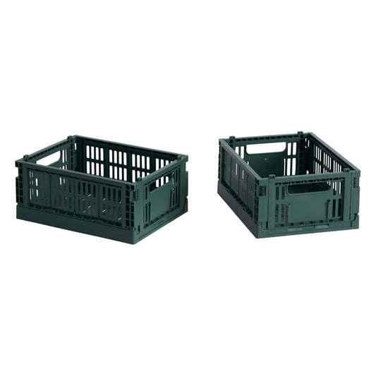 Colour Crate Mini, recycled plastic, 2 pcs, dark green