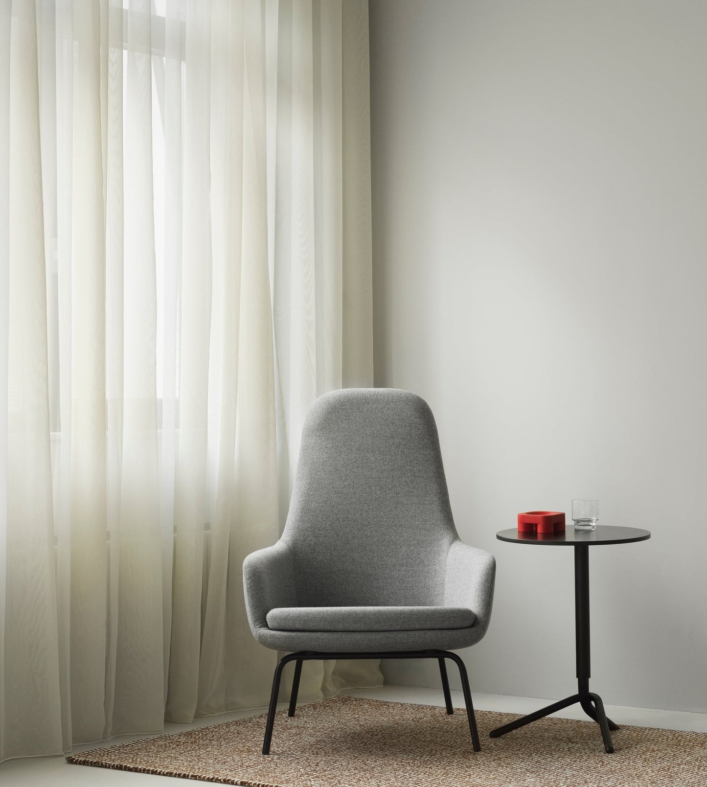 Lift side table, black