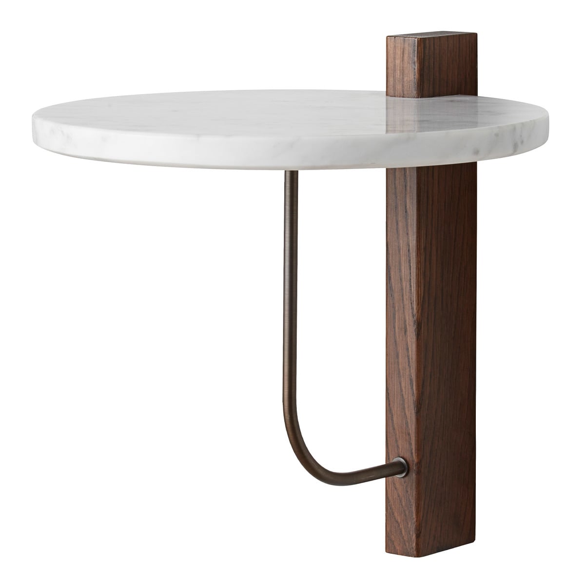 Corbel shelf, dark stained oak - Carrara marble
