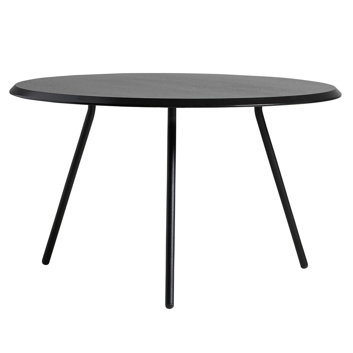 Soround coffee table, 75 cm, h. 44,5 cm, black painted ash