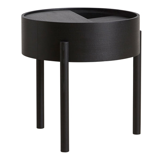 Arc side table, black painted ash