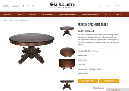 [Domestic Stock] (Vintage) French Oak Hunt Table