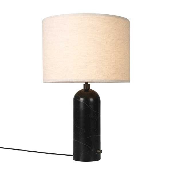Gravity Table Lamp Large Darkened Steel Black/ White