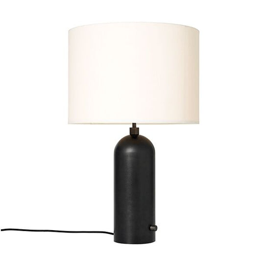 Gravity Table Lamp Large Darkened Steel Black/ White