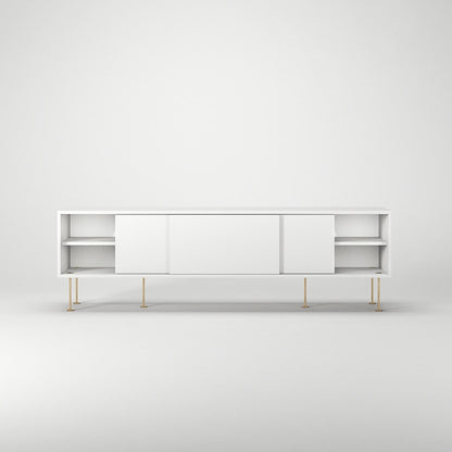 Decotique Vogue TV Bench with Legs 180 White/Brass