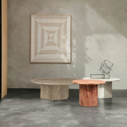 Epic Coffee Table Round Ø60 Burnt Red Travertine