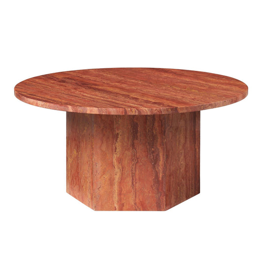 Epic Coffee Table Round Ø80 Burnt Red Travertine