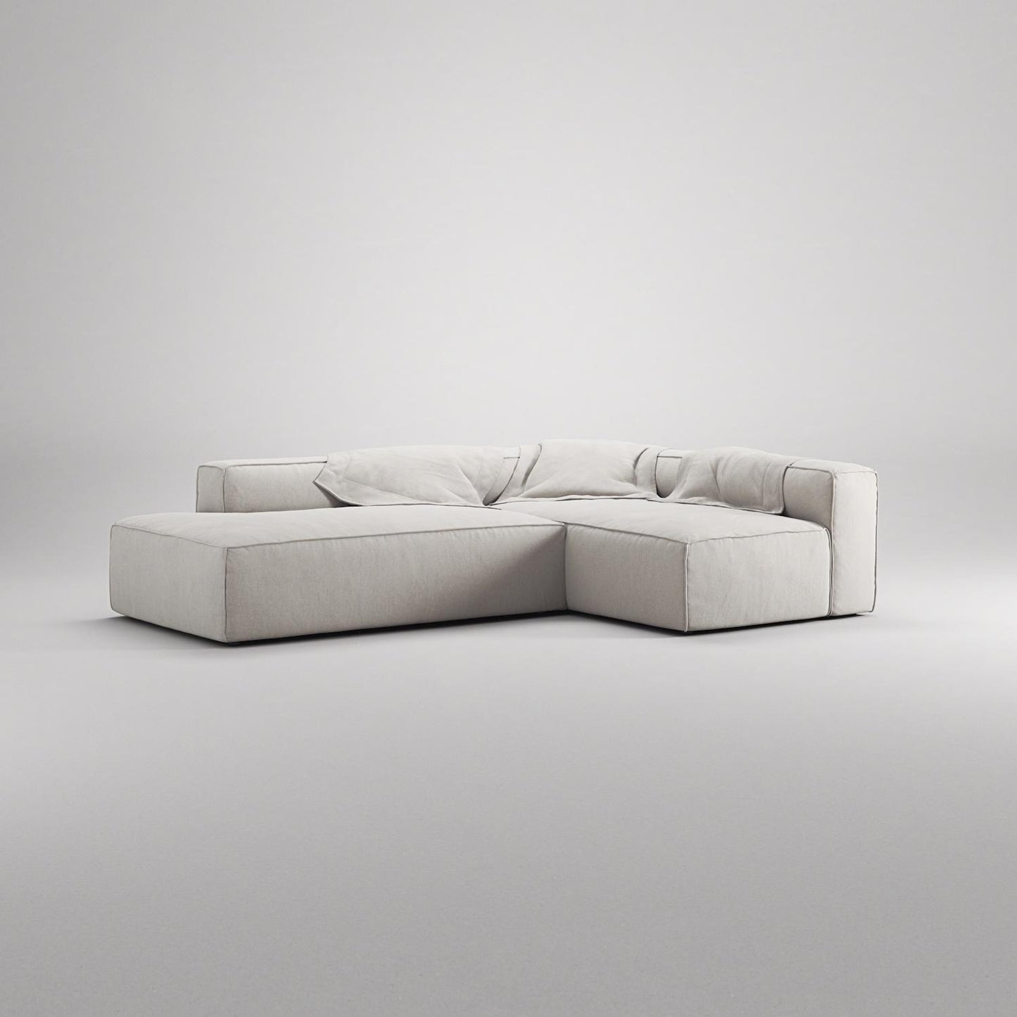 Decotique Grand 3-Seater Lounge Sofa Open End Left Moonwhite