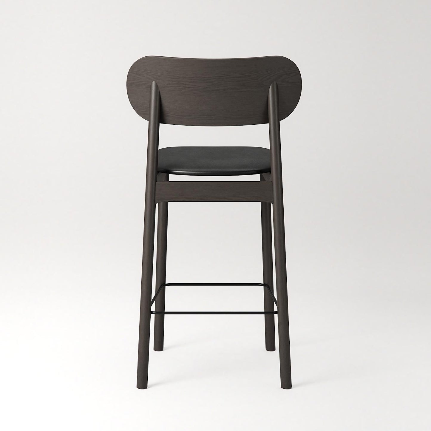 Decotique Elephant Bar Stool Dark Oak/Black Leather