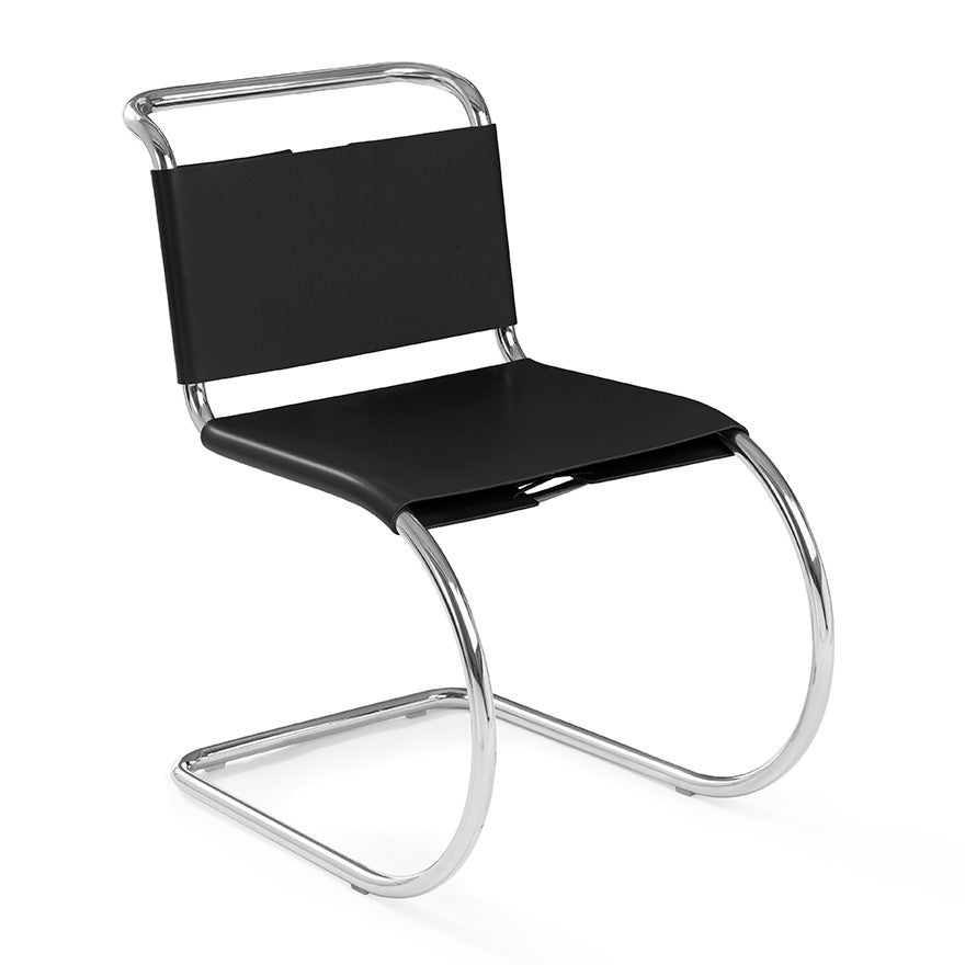 MR - Cantilever Armless Chair with Leather Sling Seat