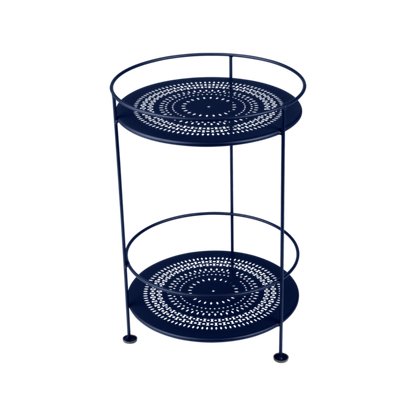 Guinguette Side Table With Perforated Double Top by Fermob #DEEP BLUE