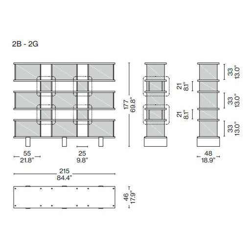 Nuage Type MX Freestanding (Model - 215x48xH177)