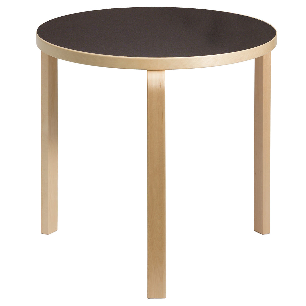 Aalto table 90B, birch - black linoleum