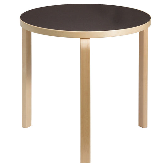 Aalto table 90B, birch - black linoleum
