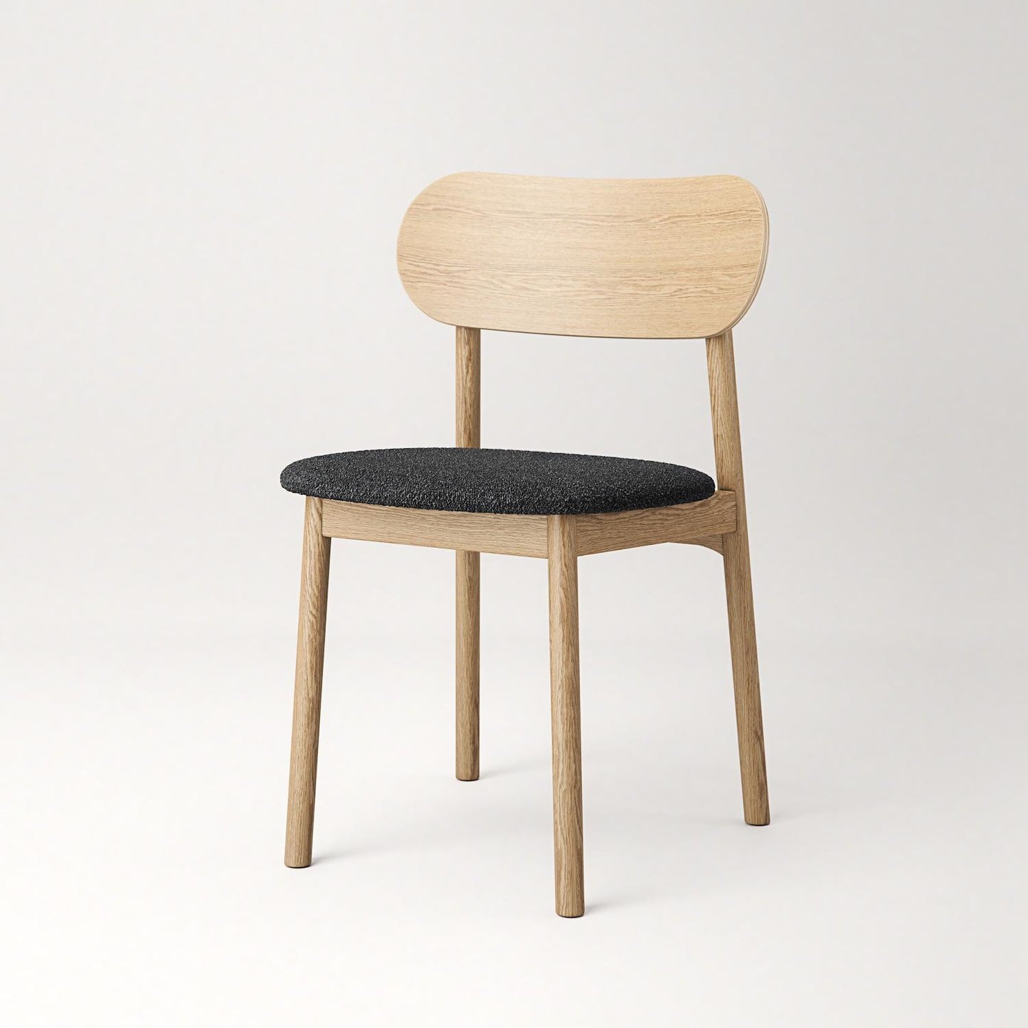 Decotique Elephant Dining Chair Natural Oak/Anthracite Bouclé