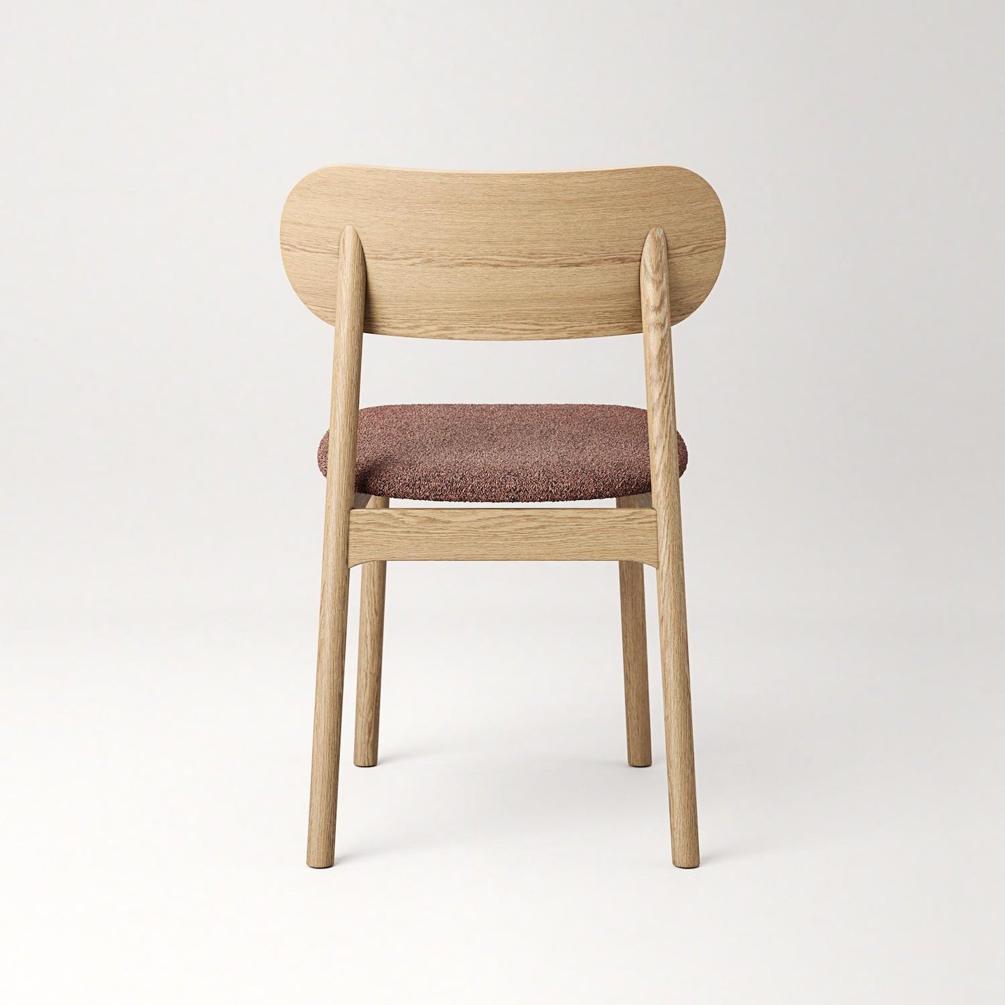 Decotique Elephant Dining Chair Natural Oak/Rust Bouclé