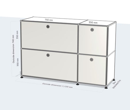 2x2 Module Sideboard (4 Door) [W(750+350)XD350XH(350+350)]