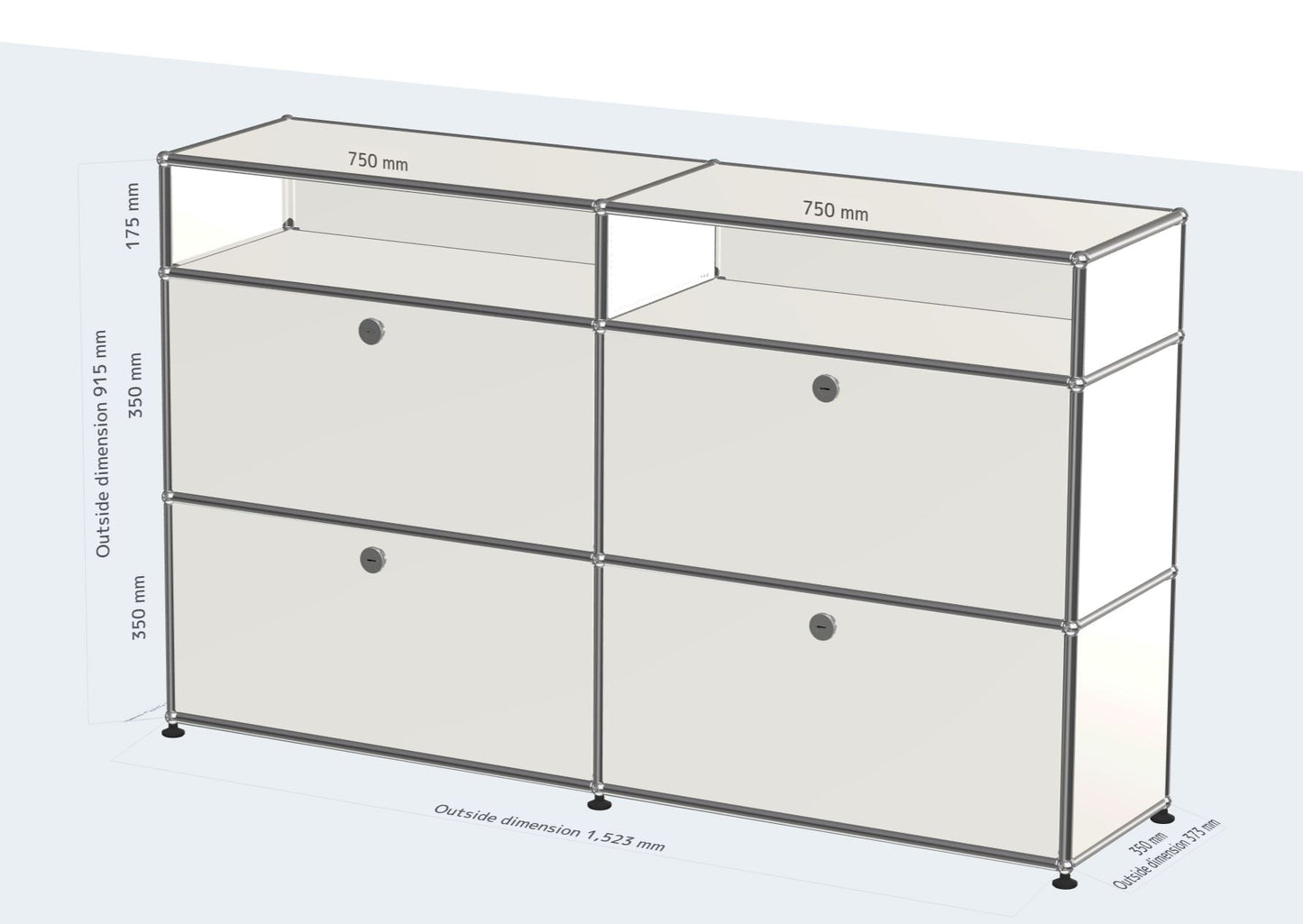 2x3 module (4 drop down doors) [W(750+750)XD350XH(350+350+175)]