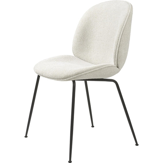 Beetle Dining Chair Upholstered Conic Base Matt Black/Light Bouclé 001