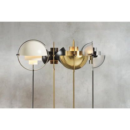 Multi-Lite Floor Lamp Brass & White