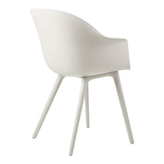 Bat Dining Chair - Un-Upholstered, Plastic Base, Outdoor (Alabaster White Base, Alabaster White)