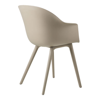Bat Dining Chair - Un-Upholstered, Plastic Base, Outdoor (New Beige Base, New Beige)