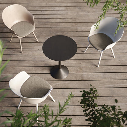 Bat Dining Chair - Un-Upholstered, Plastic Base, Outdoor (New Beige Base, New Beige)