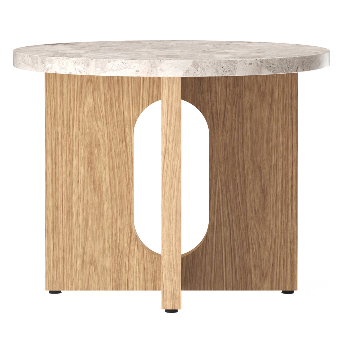 Androgyne side table, 50 cm, oak - Kunis Breccia