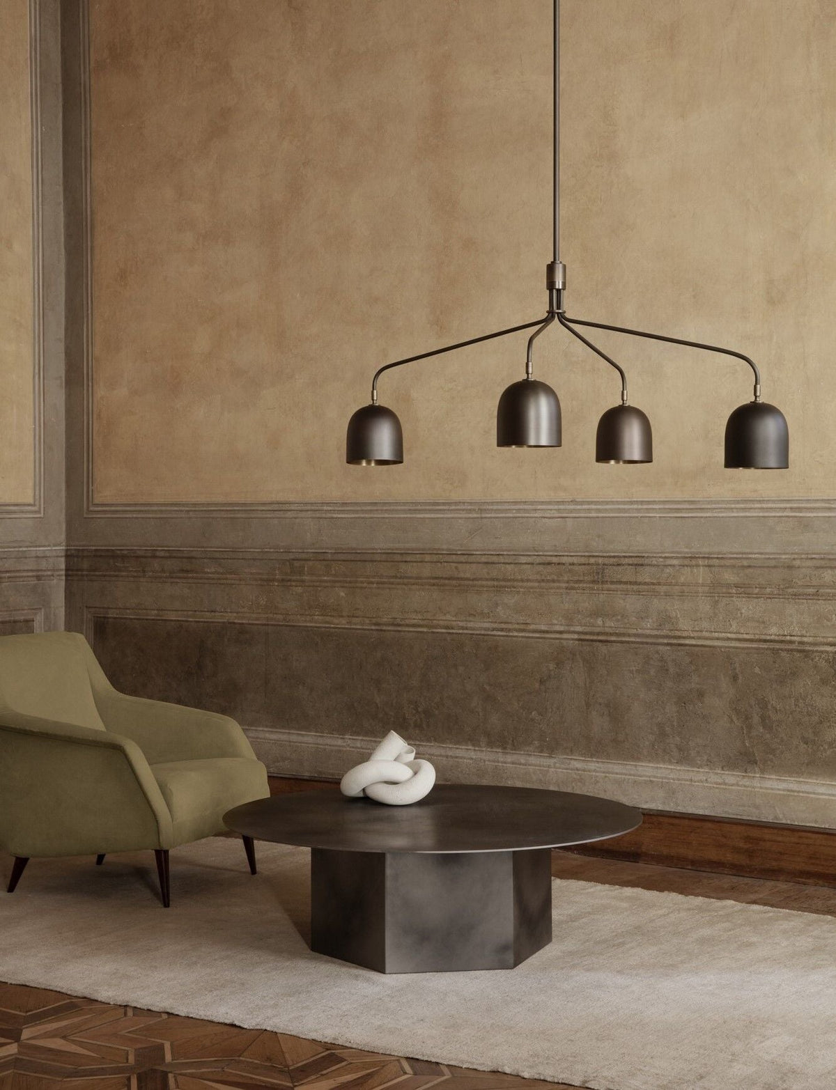 Howard Chandelier 4 Arm Long Gunmetal