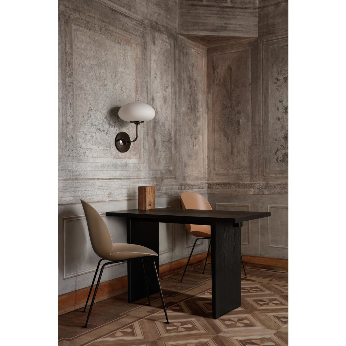 Private Desk Black Brown Stained Oak