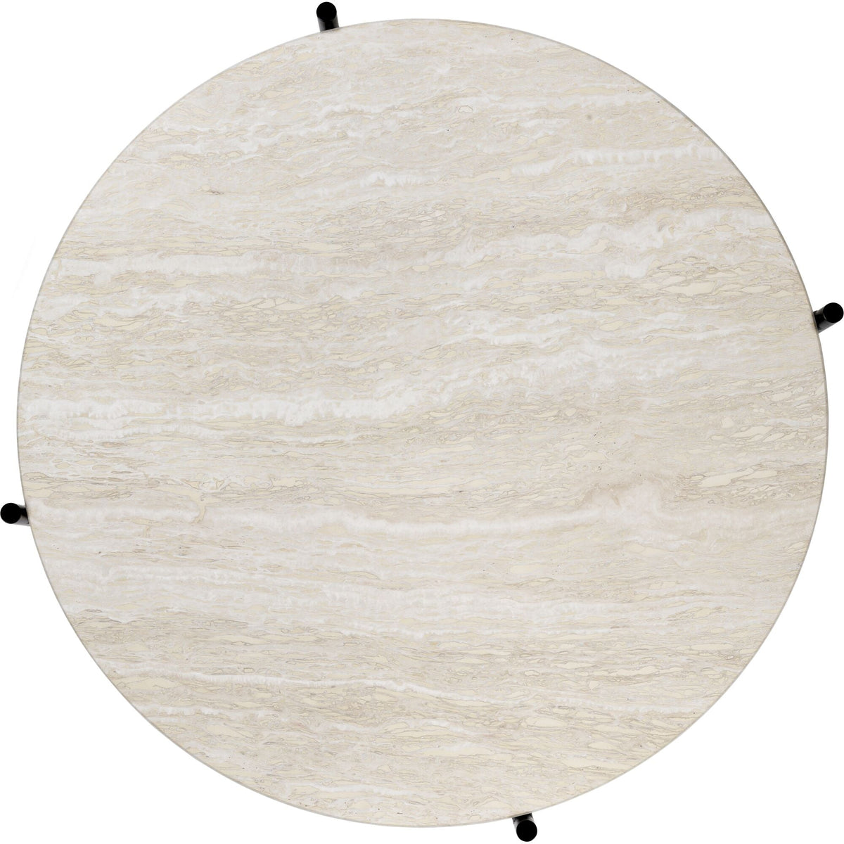 TS Outdoor Coffee Table Round Ø80 White Travertine/Black