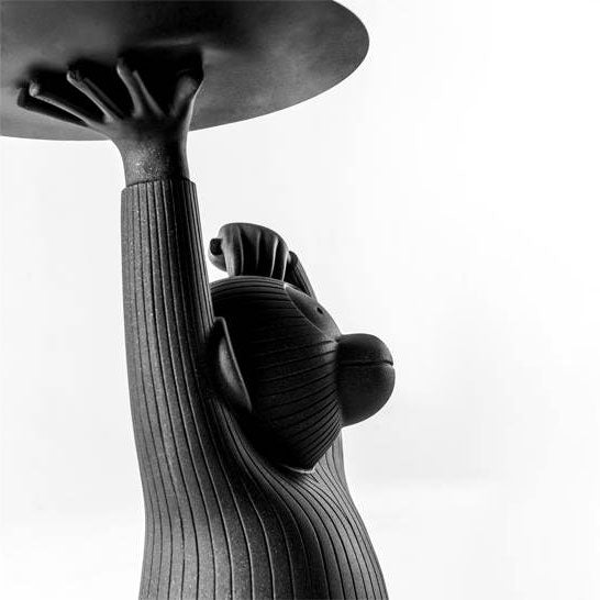 Round Concrete Side Table Monkey by Bd Barcelona Design #Black