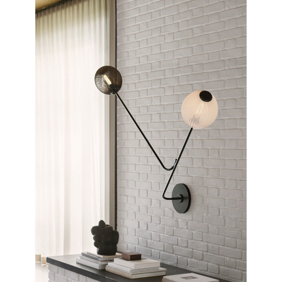 Satellite Wall Lamp Hardwired Cream White Semi Matt