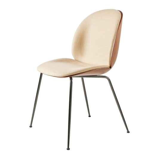Beetle Dining Chair Veneer Shell Flair Special FR 134 With Legs In Black Chrome