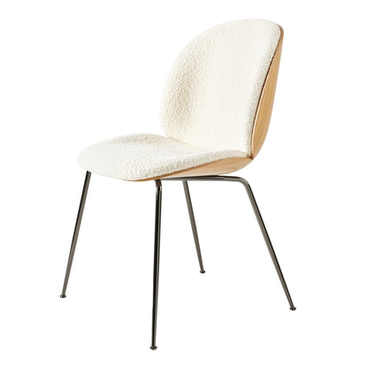 Beetle Dining Chair Veneer Shell Leather Army With Legs In Antique Brass