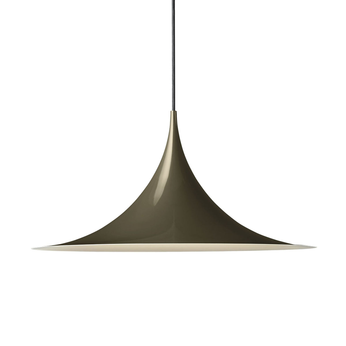 Semi Pendant Medium Glossy Anthracite Gray