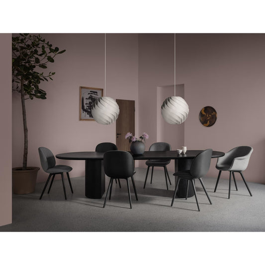 Bat Dining Chair Plastic Legs Around Bouclé 032