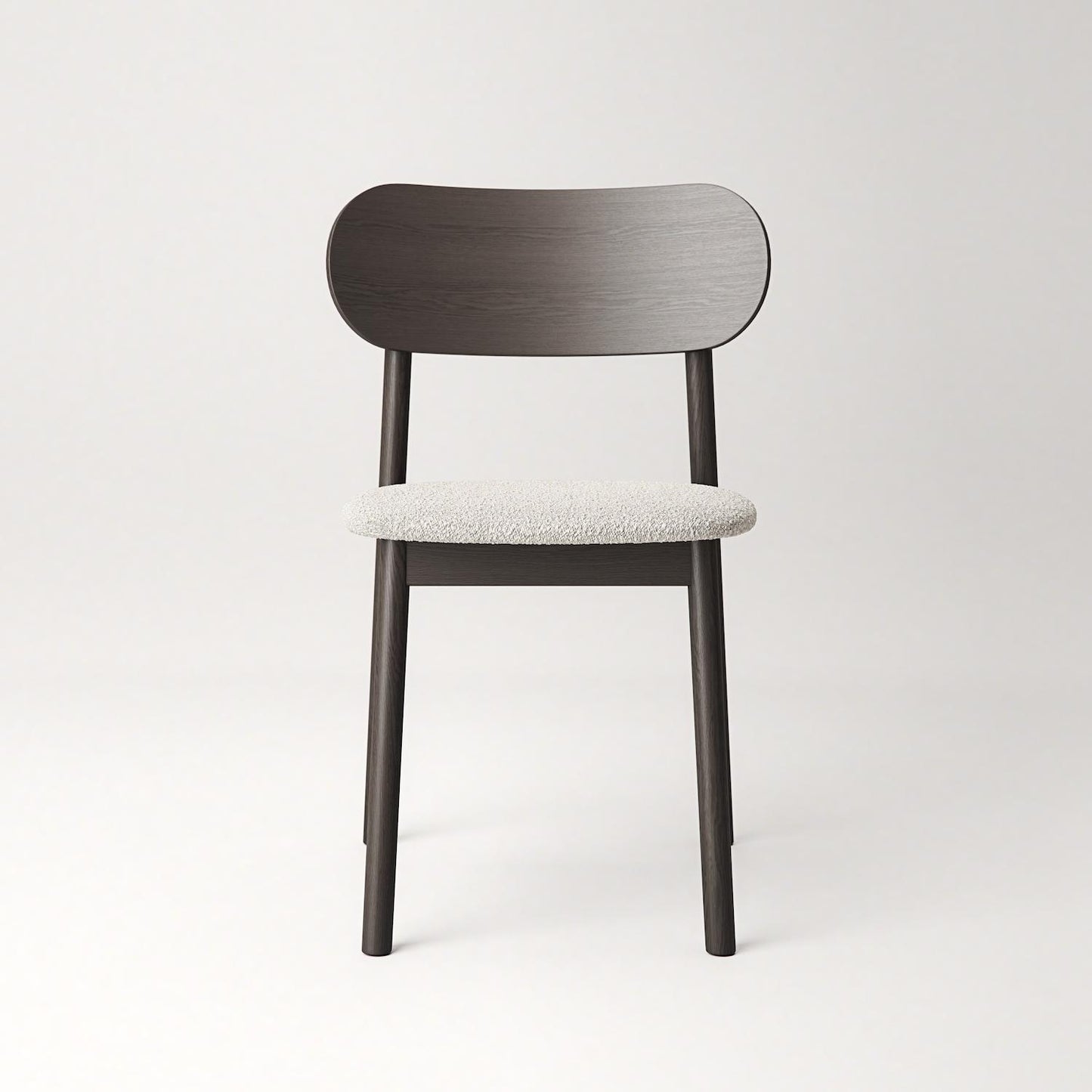 Decotique Elephant Dining Chair Dark Oak/White Bouclé